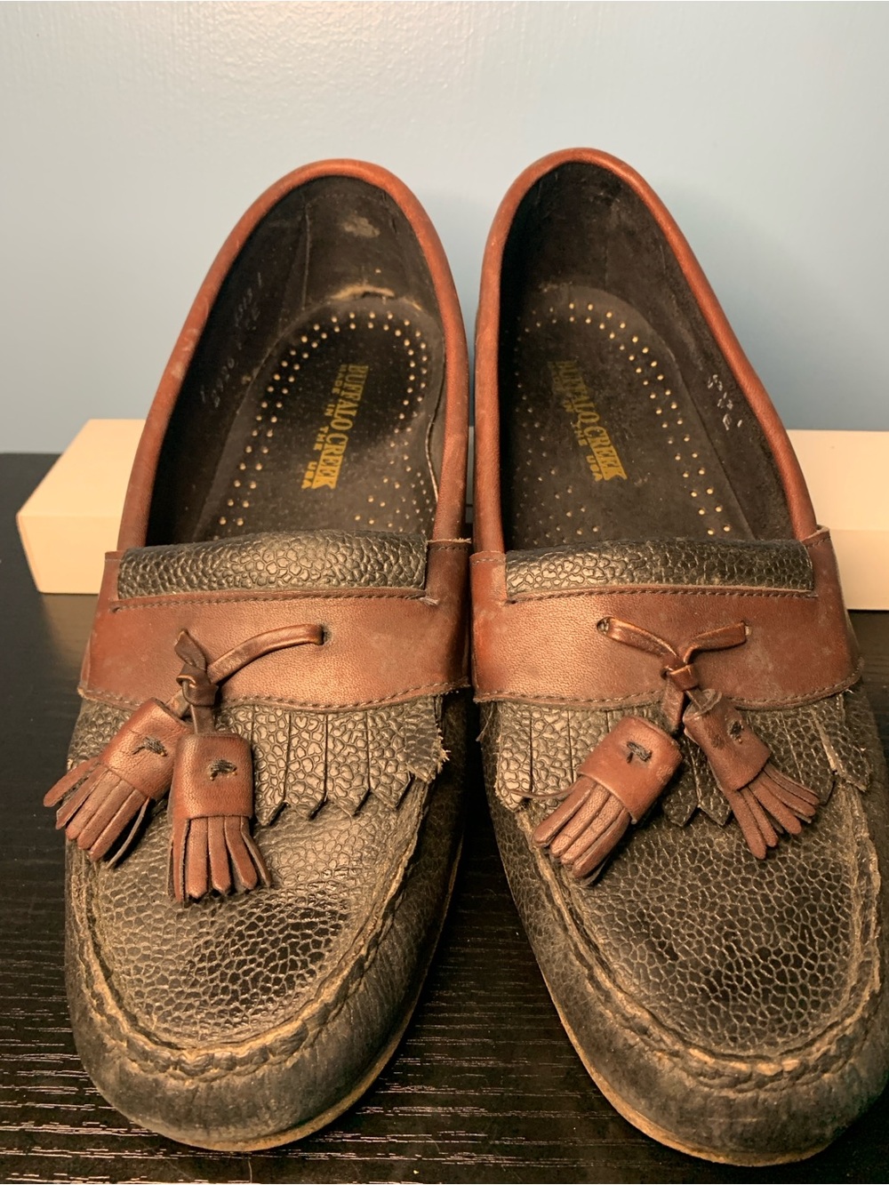 Tassel Kiltie Loafers in Black and Brown - Men's Slip-On